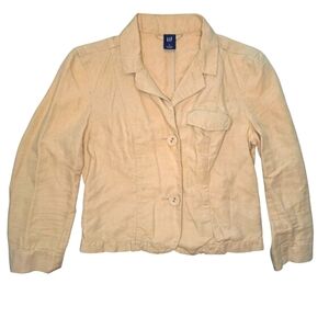 GAP Tan Camel Linen Blend Two Button Blazer Size 2